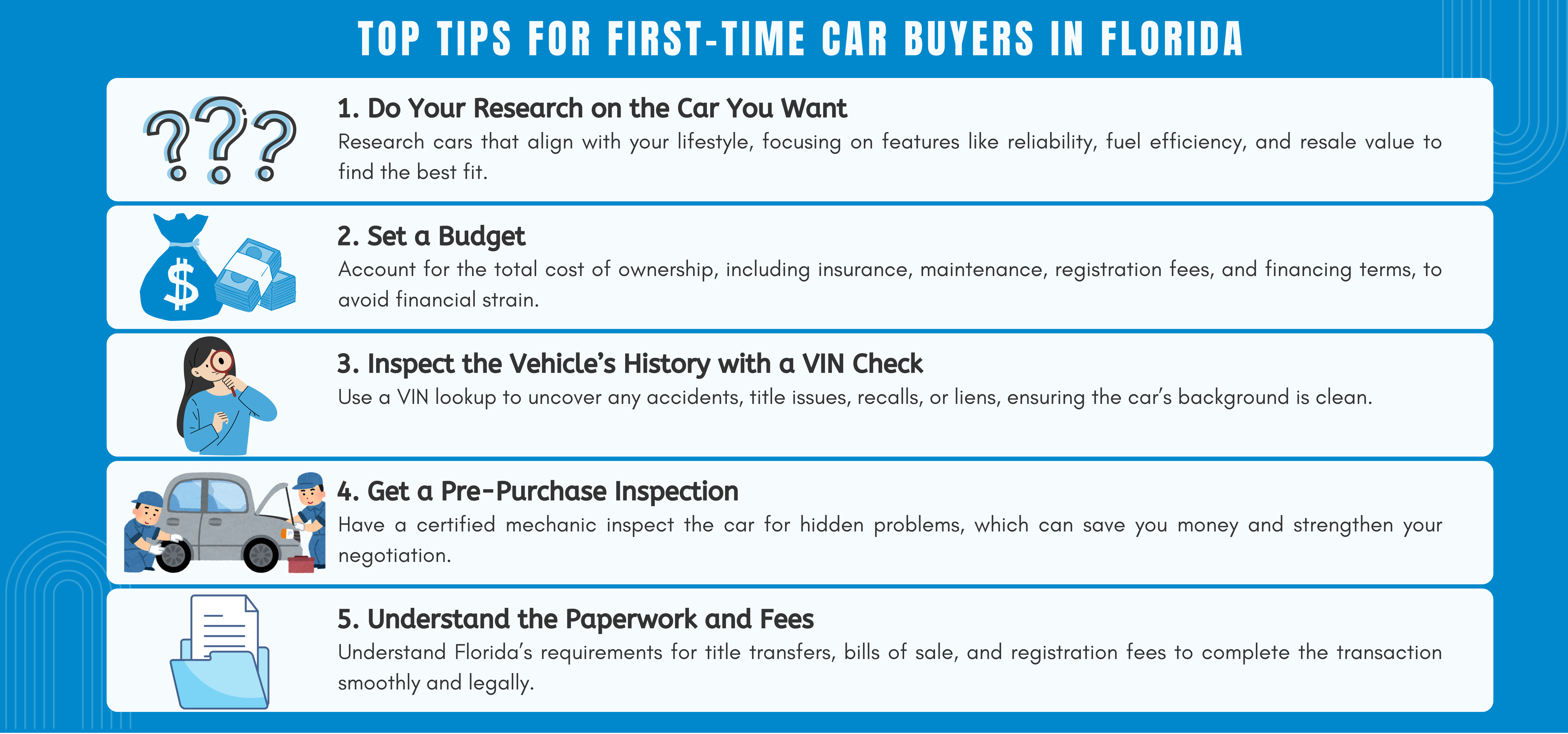 Top Tips for First-Time Car Buyers in Florida