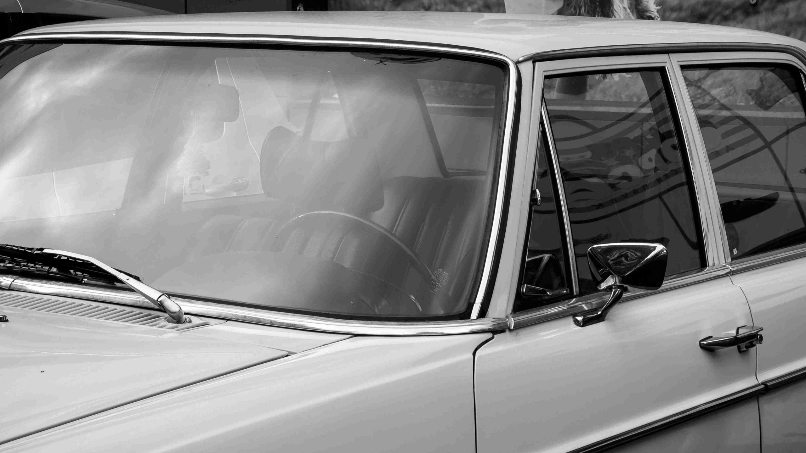 Classic Mercedes Car in Black and White