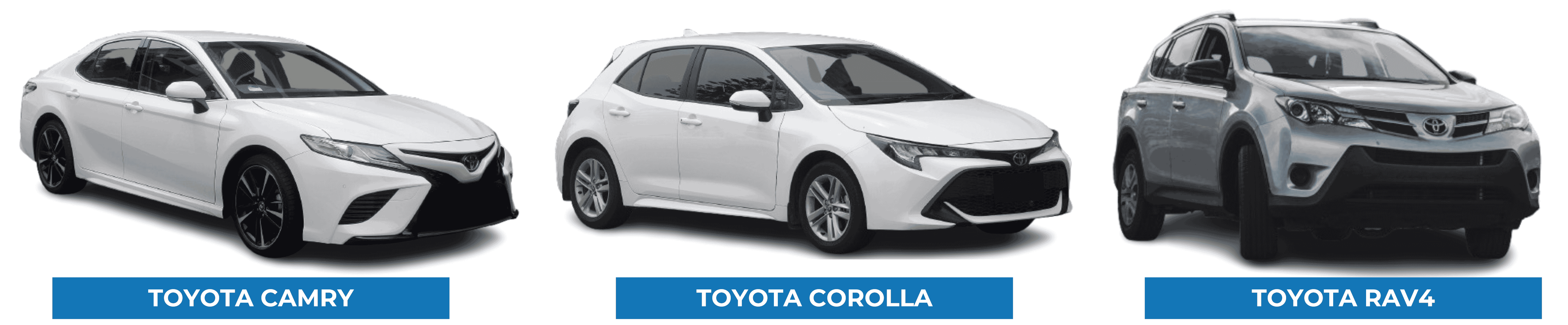 Corolla, Camry, and RAV4
