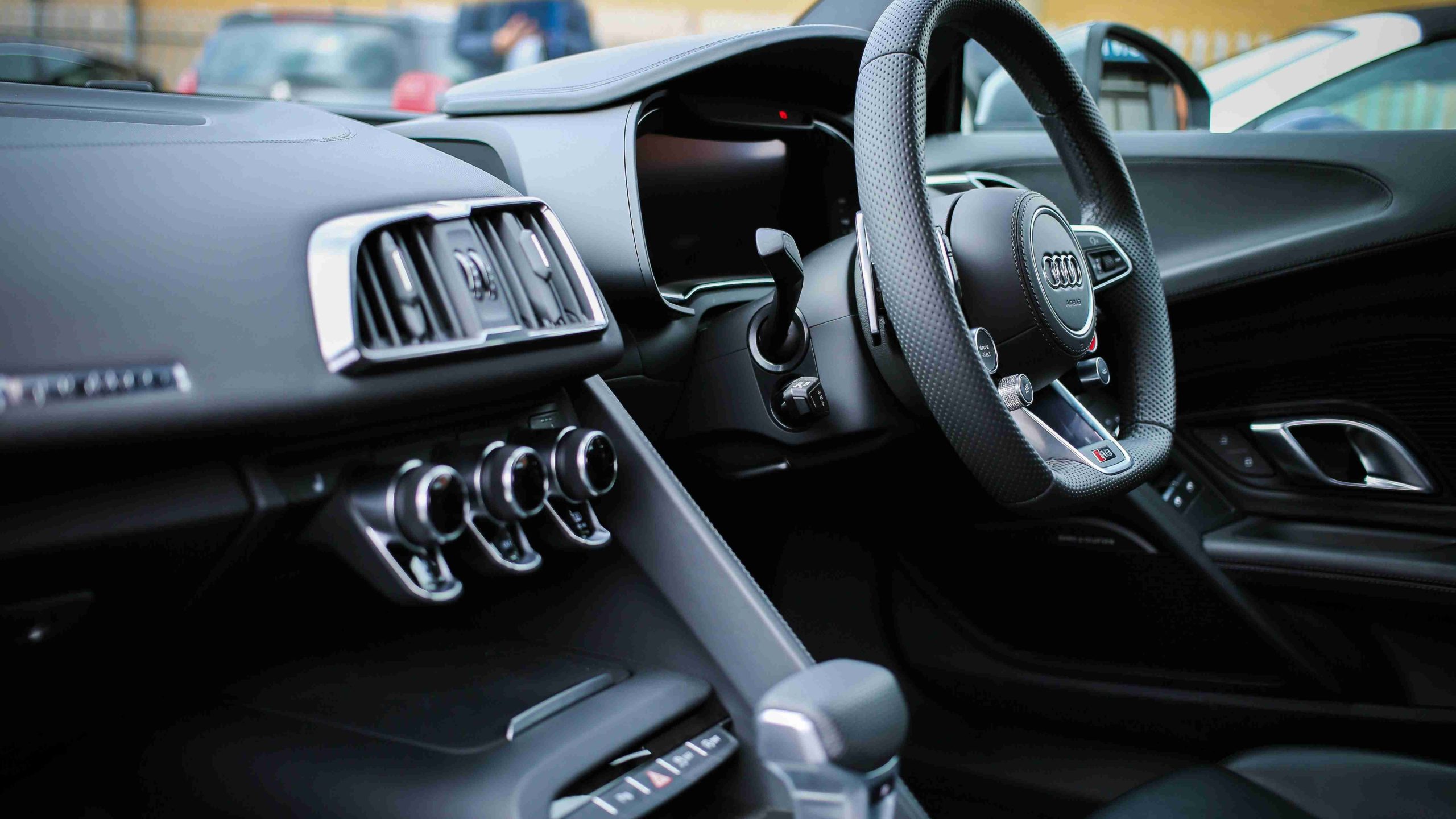 Black Audi Steering Wheel