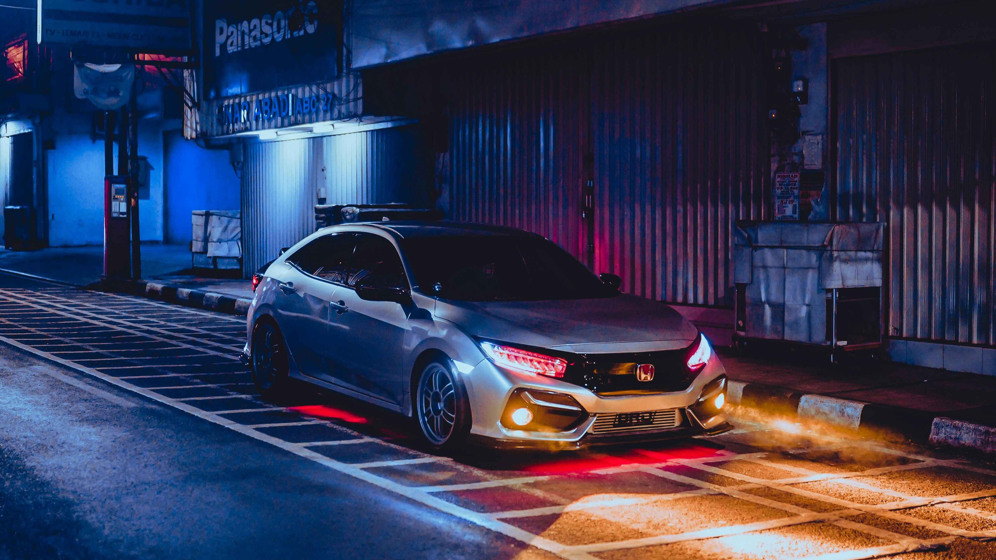 Honda Car on Street at Night
