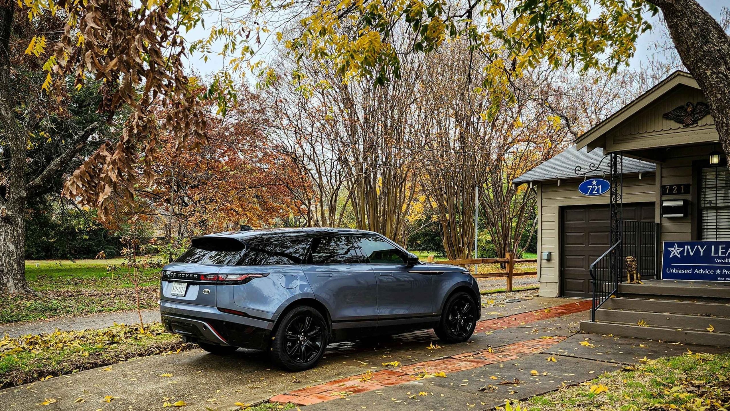 Range Rover Parked in Autumn Landscape in Arlington