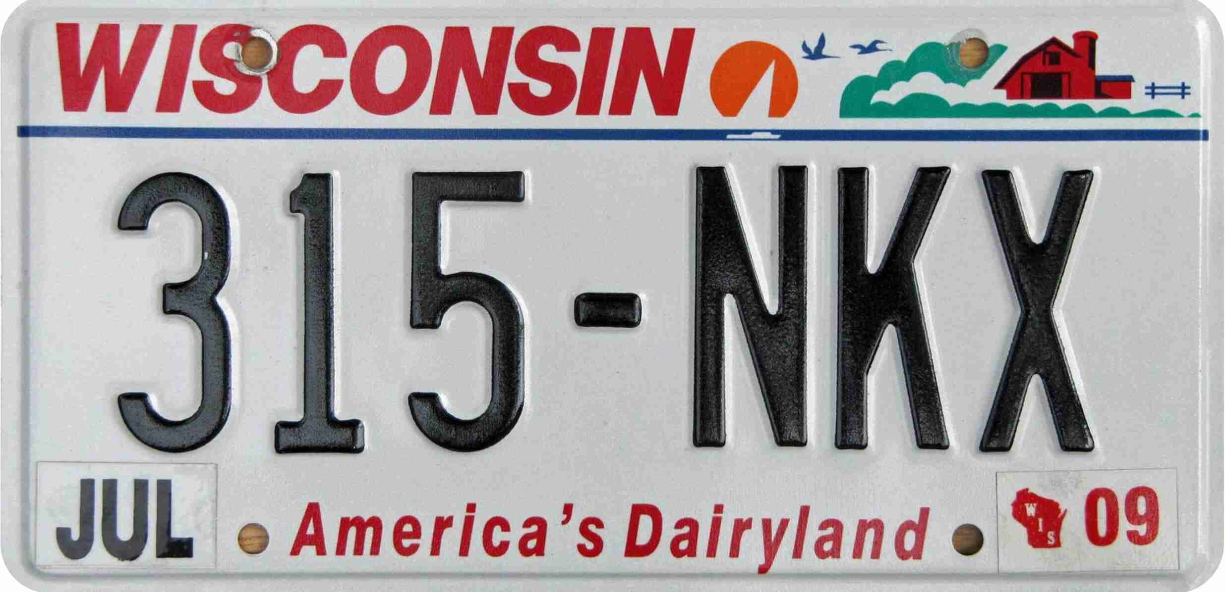 Wisconsin License Plate